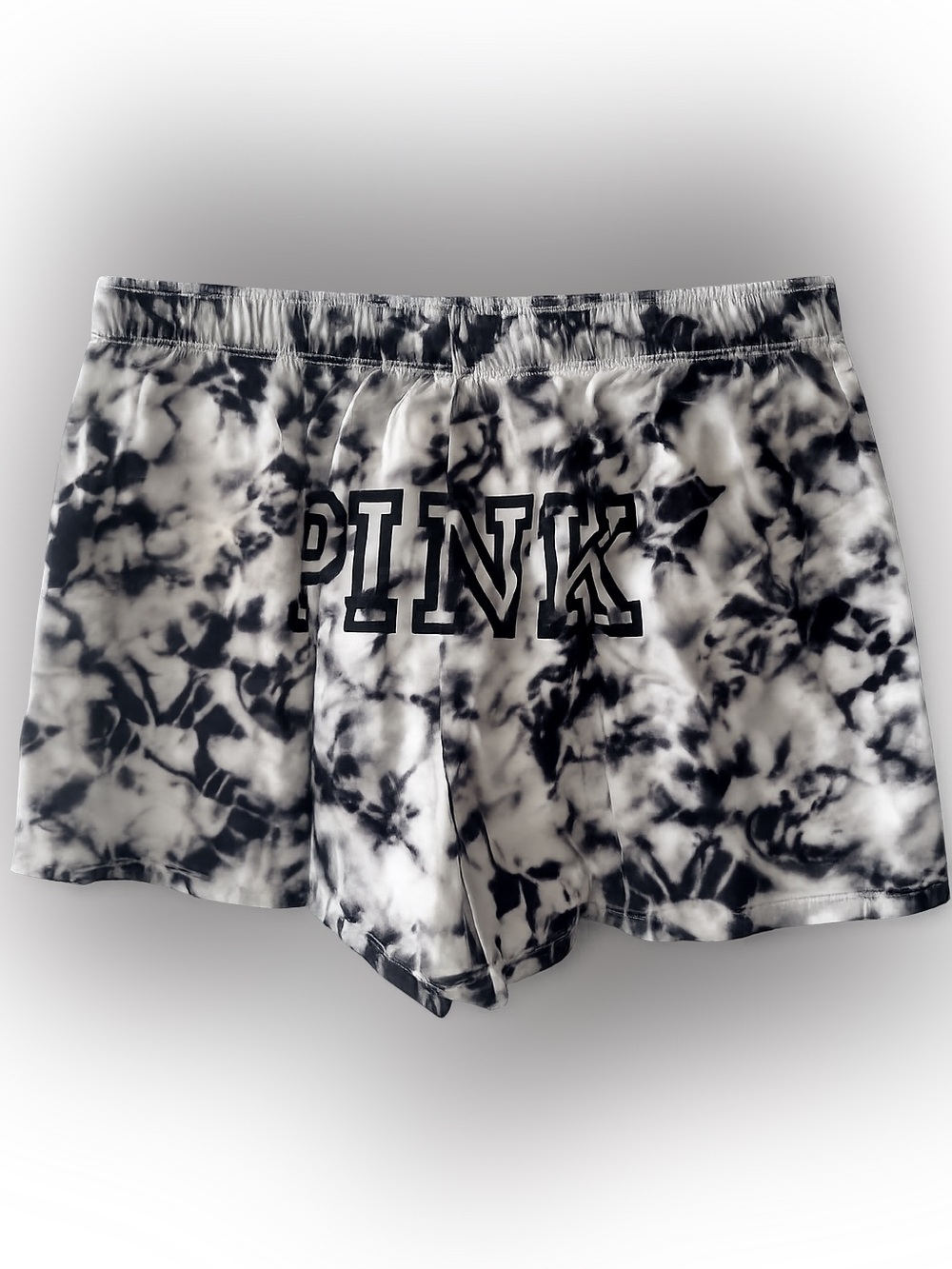 VS Pink Tie Dye Lounge Shorts Size S Cotton Blend Y2K Mini Blue White